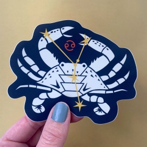 Cancer Zodiac Horoscope Astrology Bumper Sticker - High Quality Vinyl Decal Suitable for Indoor / Outdoor / Bumper Sticker - Made in USA