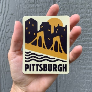 Pittsburgh, Pennsylvania Cityscape - PGH - High Quality Vinyl Decal Suitable for Indoor / Outdoor / Bumper Sticker - Made in USA