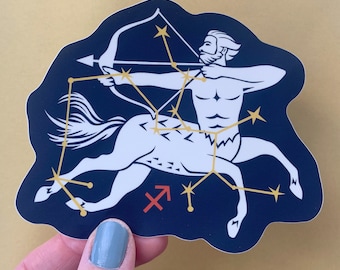 Sagittarius Zodiac Horoscope Astrology Bumper Sticker- High Quality Vinyl Decal Suitable for Indoor / Outdoor / Bumper Sticker - Made in USA