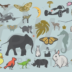 30 original nursery / baby / child illustrations, digital download / clip art / vector graphics / printables.