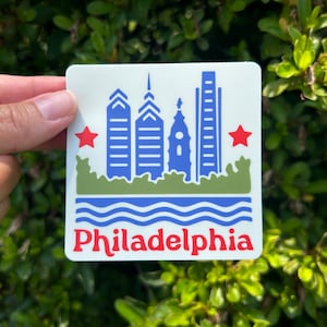 Philadelphia / Philly, Pennsylvania / PA Cityscape - High Quality Vinyl Decal Suitable for Indoor / Outdoor / Bumper Sticker - Made in USA