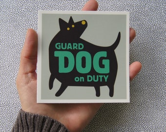 Beware of Guard Dog Window Decal Sign