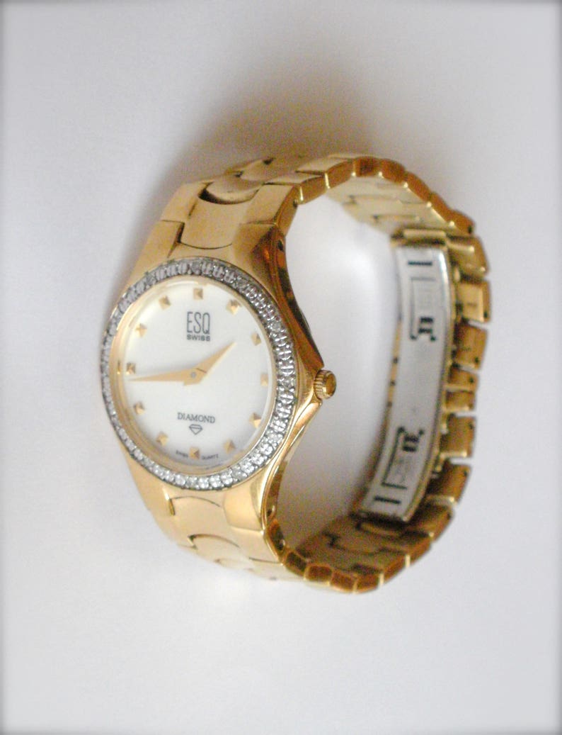 Movado Ladies Watch ESQ Diamond Ladies Watch Battery Etsy