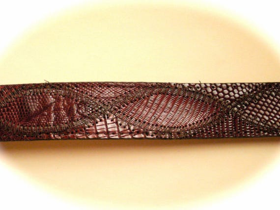 Justin USA Genuine Lizard Leather Belt, Vintage L… - image 2