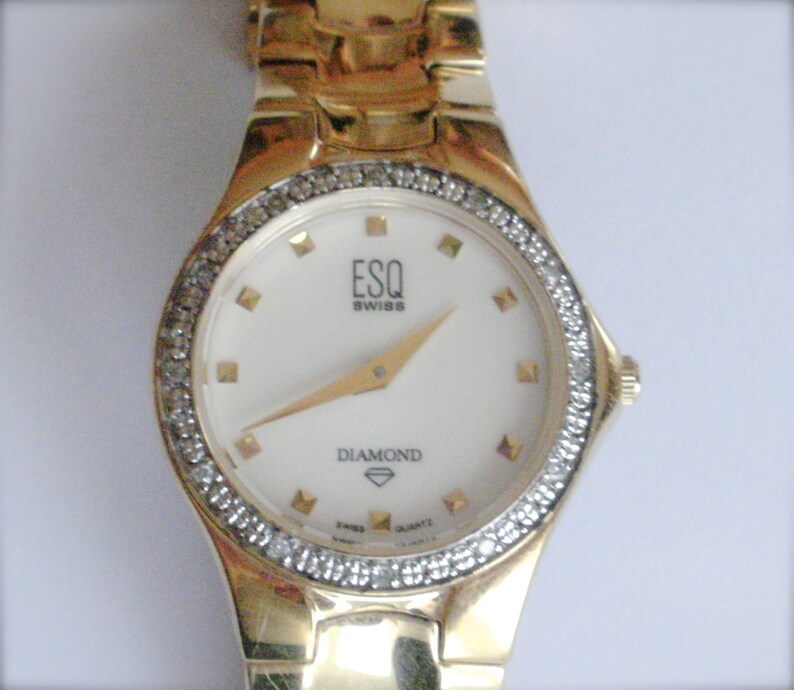 Movado Ladies Watch ESQ Diamond Ladies Watch Battery Etsy
