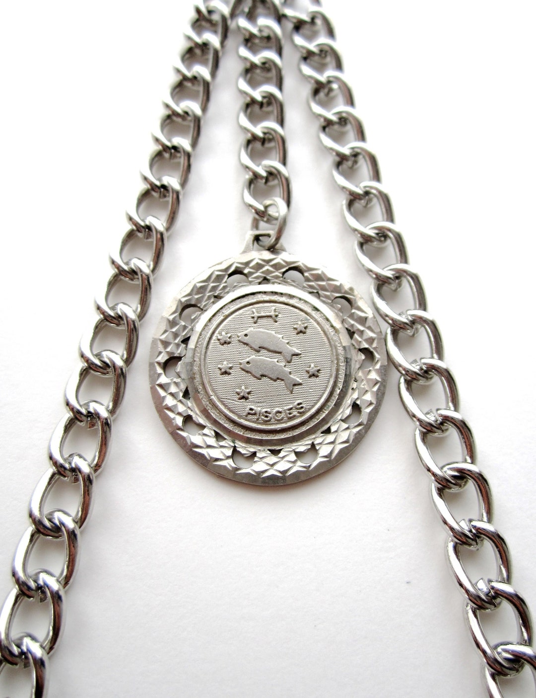 Double Albert Pocket Watch Chain Pisces Zodiac Sign Fob - Etsy