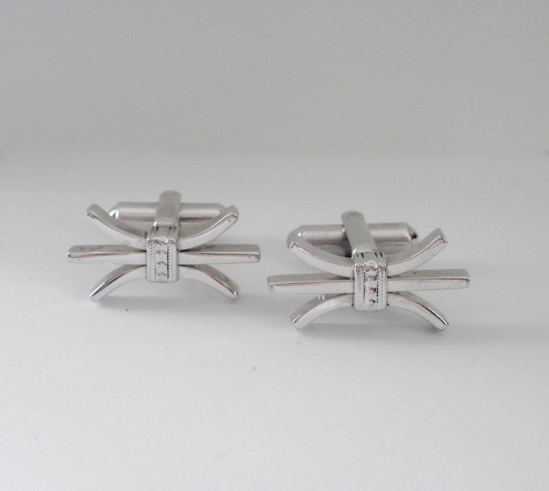 Hickok Cufflinks USA Hallmark Rare Design Silver Vintage Etsy
