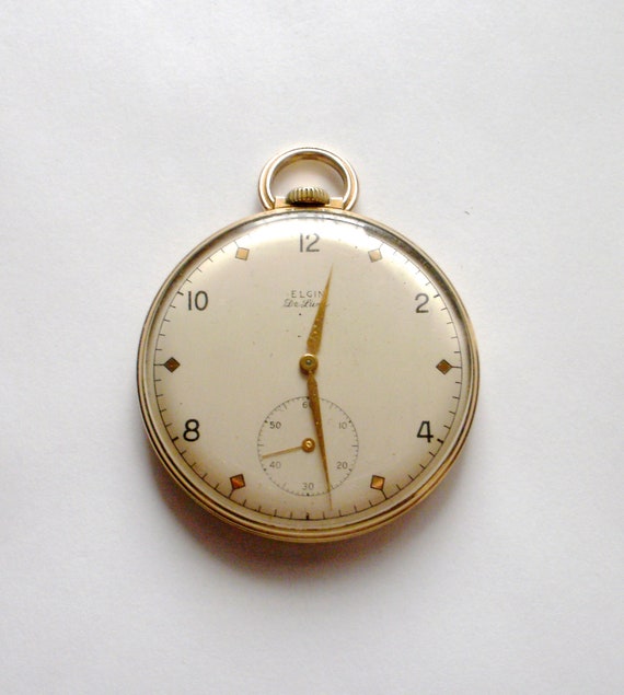 ELGIN De Luxe Pocket Watch ELGIN Goldfilled Pocket Watch Etsy