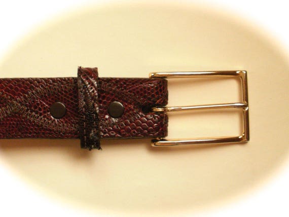 Justin USA Genuine Lizard Leather Belt, Vintage L… - image 4