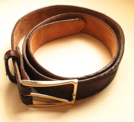 Justin USA Genuine Lizard Leather Belt, Vintage L… - image 1