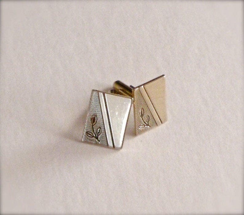 Mens Shirt Cuff Links Gift Light Gold Rectangular Cufflinks Mens Cufflinks Wedding Cufflinks Rectangular Cufflinks Vintage Cufflinks