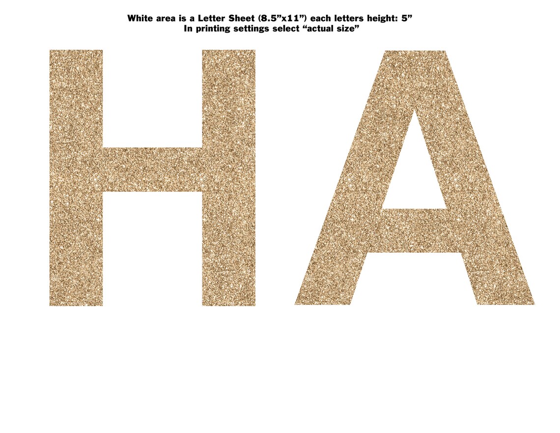 Happy 16th birthday gold glitter printable letters banner