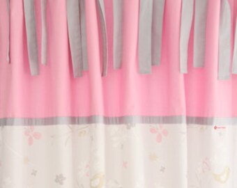 Curtain curtain bird gray pink