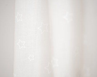 2 curtains veil Voile Star Creme 135 x 250 cm
