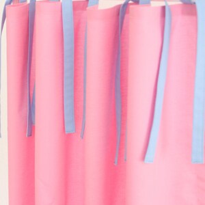 Loft bed curtain pink with loops blue image 3