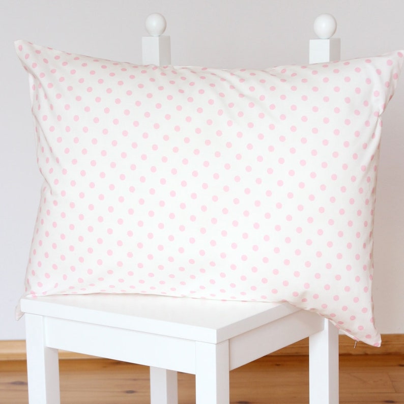 Pillow cover points Pink/white 50 x 70 cm image 1