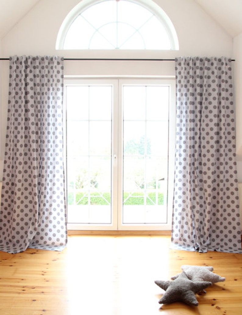 2 Curtains light grey/grey 135 x 250 cm image 3