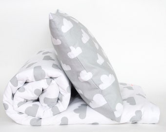 Bed linen cloud Drops Grey White 135 x 200 cm