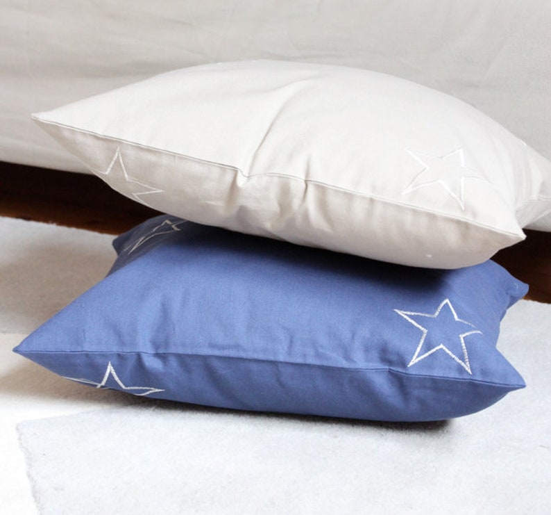 Pillow Cover Embroidered stars 50 x 50 cm image 1