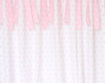 Curtain Gardine stars pink white