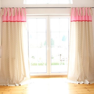 2 curtains/drapes, stars Beige/pink 140 x 250 cm image 4