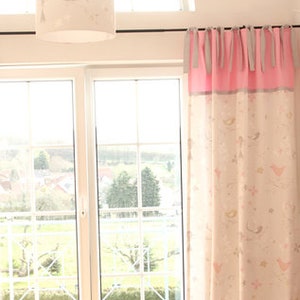 Curtain curtain bird gray pink image 4