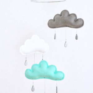 Mobile clouds/drop grey/mint/white/silver image 1