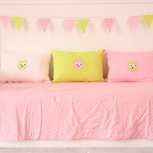 Pillow cover points Pink/white 50 x 70 cm image 4