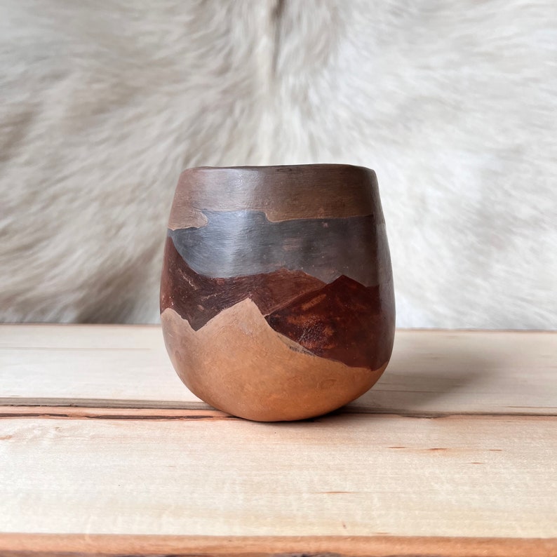 Painted Mountains Cup // Pit Fire Pottery image 1