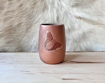 Wild Clay Moth Cup // Pit Fire Pottery