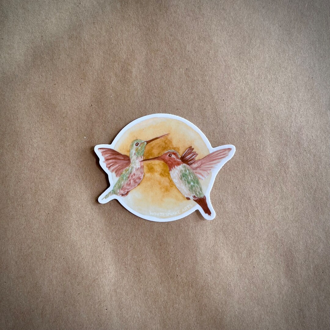 Hummingbirds // Earth Art Sticker - Etsy
