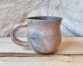 Fire Licked White Mug // Pit Fire Pottery