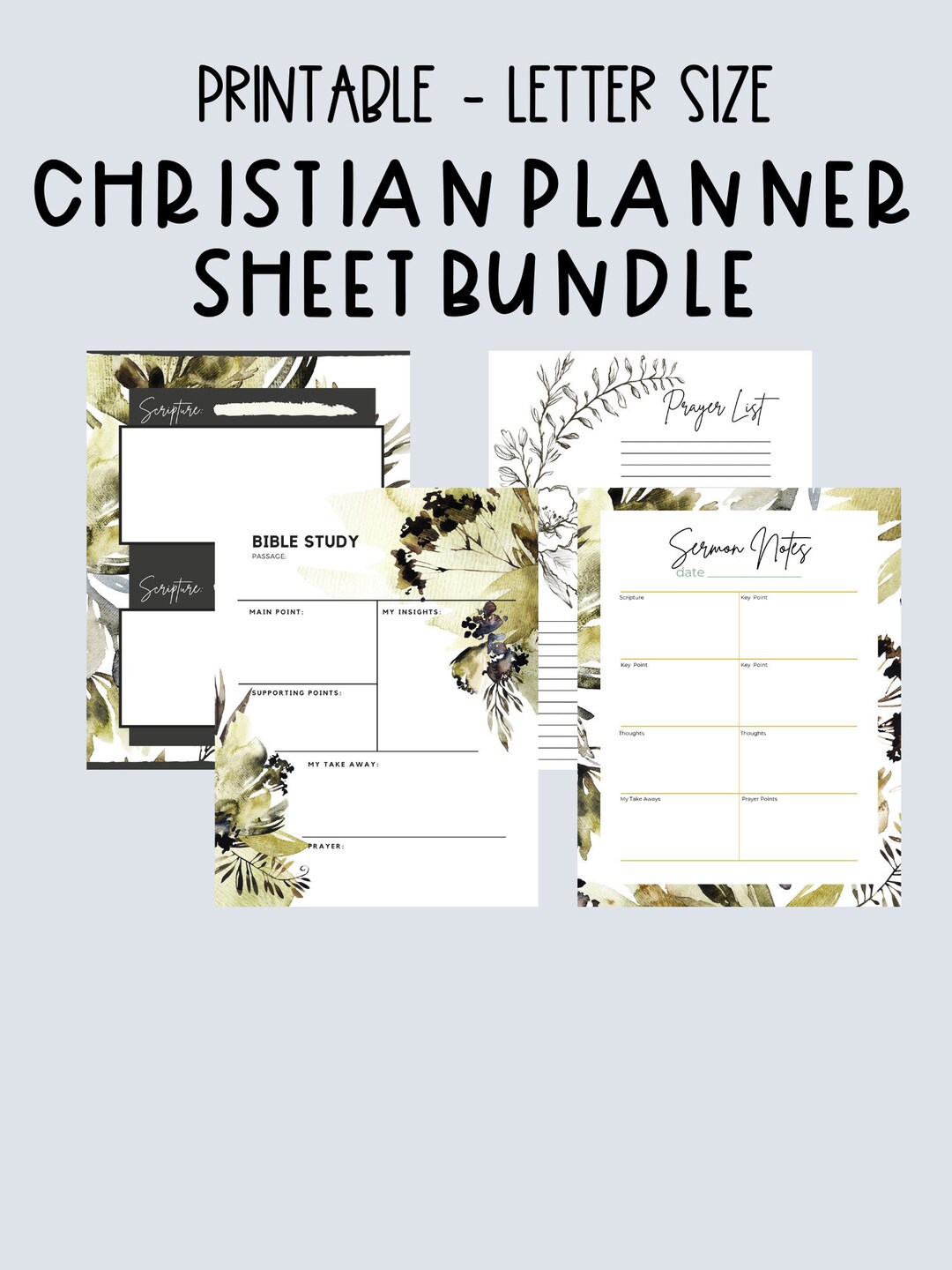 Digital Christian Planner Sheet Bundle - Etsy