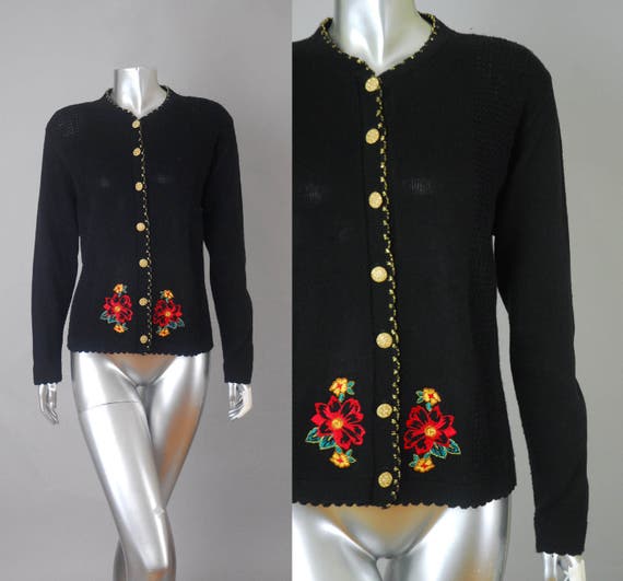 embroidered cardigan sweater