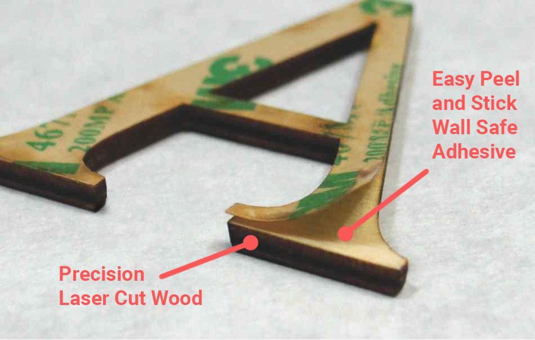 Wooden Letters Peel and Stick Over 100 Fonts so Easy 1/8 Inch Thick Etsy