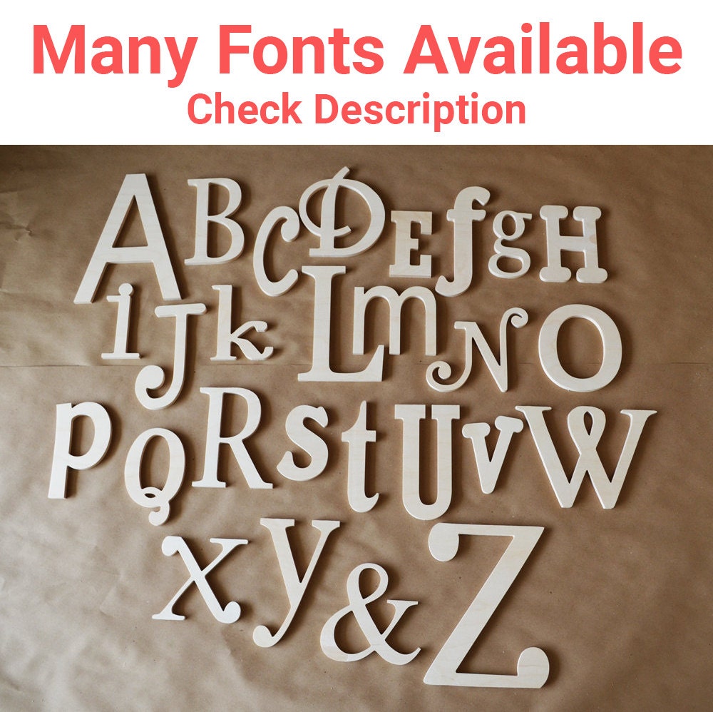 Wooden Letters Peel and Stick Over 100 Fonts so Easy Etsy