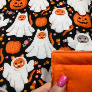 Halloween Cat Blanket/Ghost Cats/Boo blanket /Halloween cat/cats/fall/holiday cat/cat rescue/trick-or-treat