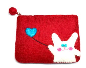 Easter Red Bunny bag/happy Easter/easter gift/bunny/Hippity hop/easter/red/Rabbit/Spring time