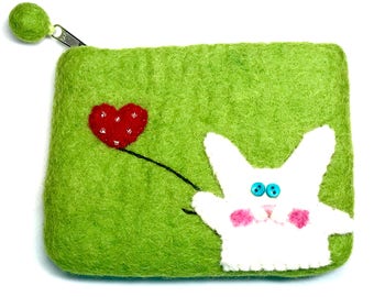Easter Green Bunny bag/happy Easter/Hippity hop/easter gift/easter/Green/rabbit