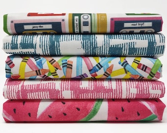 Cassettes, Crayons, and Watermelon - Cotton Quilting Fabric