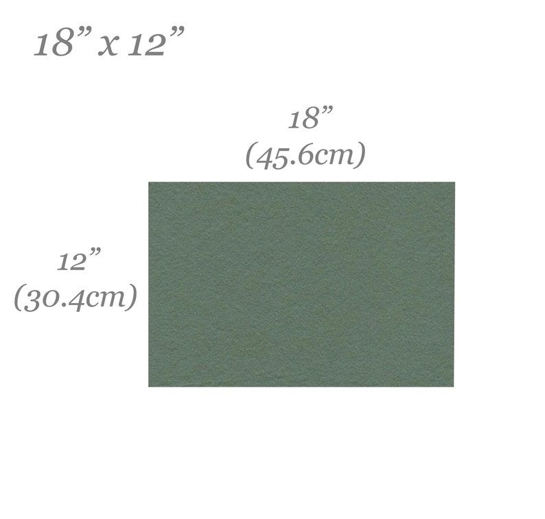 May include: A solid green fabric swatch measuring 18 inches by 12 inches, or 45.6 centimeters by 30.4 centimeters.