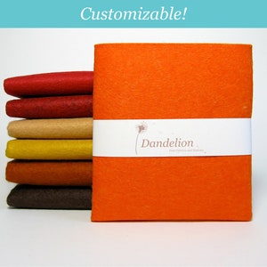 Herbstliche Filzpackung - 7 Blätter - Wollmischung - 22.8 cm x 30.4 cm