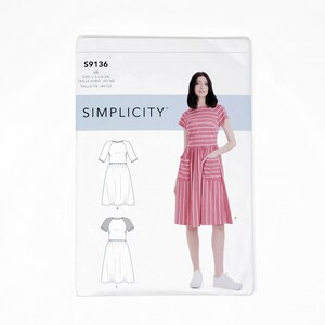 Simplicity Pattern- Dress with Gathered Waist and Patch Pockets- Sizes 16-24