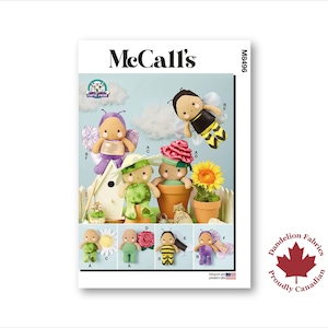 Garden Plush Dolls- McCall&#39;s Pattern- Choose from a daisy, bumblebee, rose, or butterfly- M8496