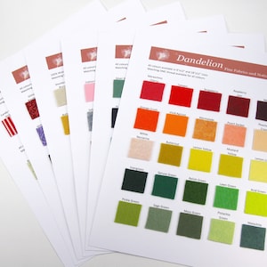 Tarjetas de muestra de fieltro - Dandelion Fabrics