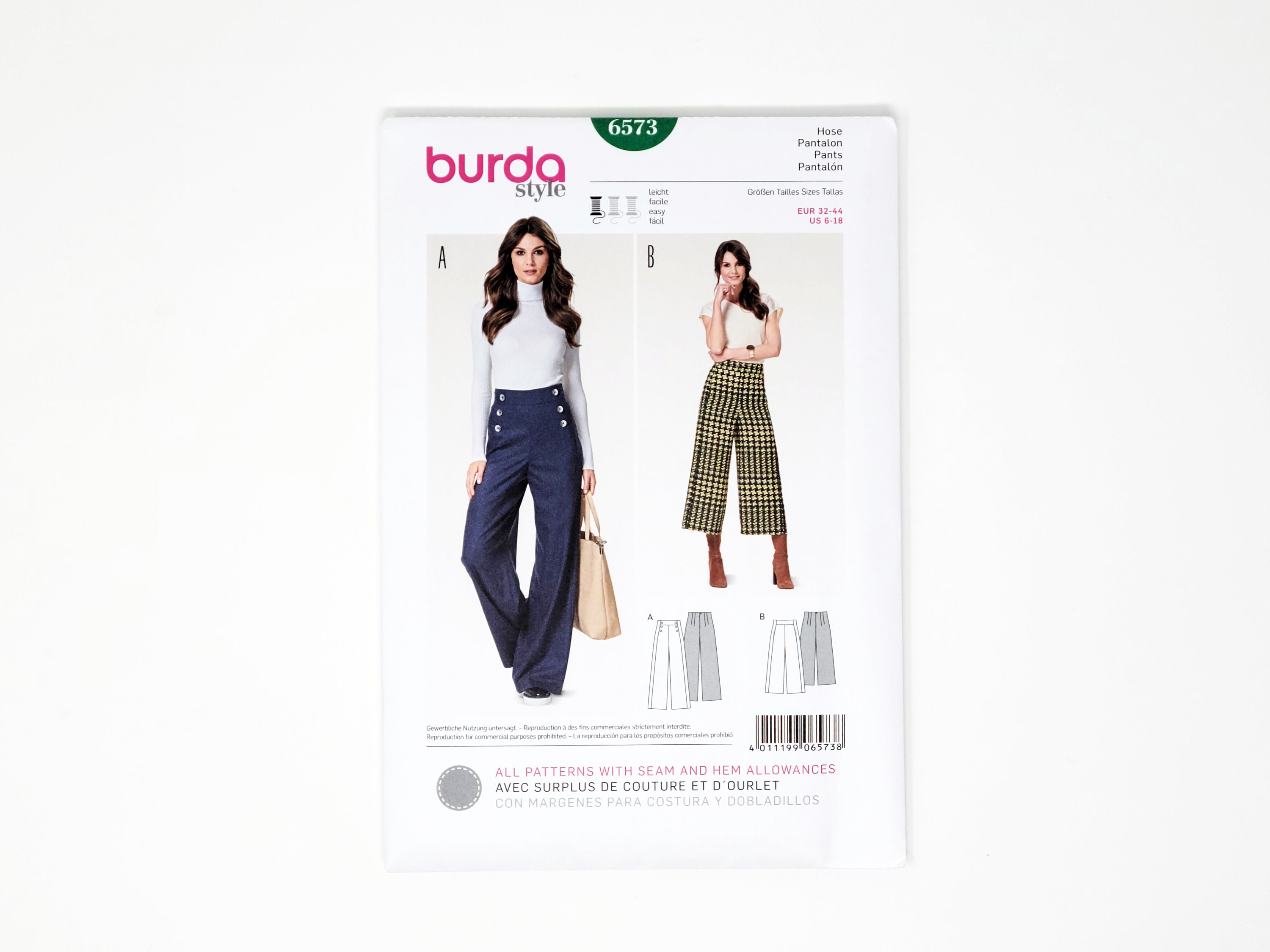 Sailor Trouser Pattern- Burda Pattern- Wide Legged Sailor
