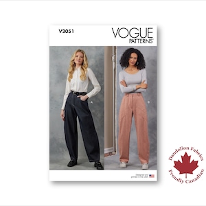 Barrel Leg Jeans- Vogue Pattern- High waist, fly front, western pockets or patch pockets, horizontal back darts- Sizes 6-24- V2051