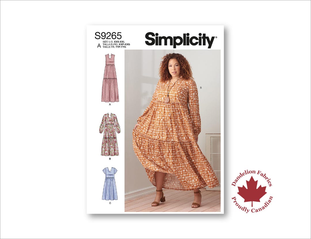 Peasant Dress Pattern- Simplicity Pattern- Flowy, Summer Dress With Length, Neckline, and Sleeve Variations- Sizes XXS-XXL- S9265 - Etsy Peasant Dress Pattern- Simplicity Pattern- Flowy, Summer Dress With Length, Neckline, and Sleeve Variations- Sizes XXS-XXL- S9265 - Etsy