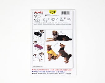 Dog Coat Pattern-Burda Pattern- Dog coat with 6 variations- Small and medium sized dogs- 7752