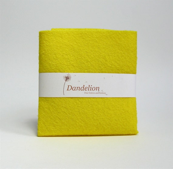 Lemon Yellow Felt Wool Blend 2 Sizes Available 